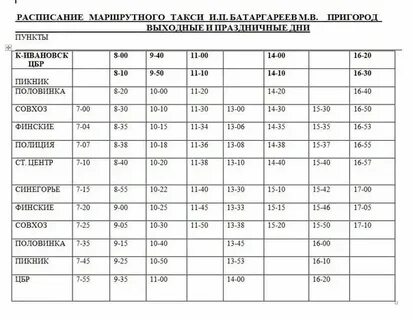 Расписание маршрутки 3 ковров