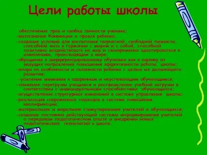 Цель работы школы