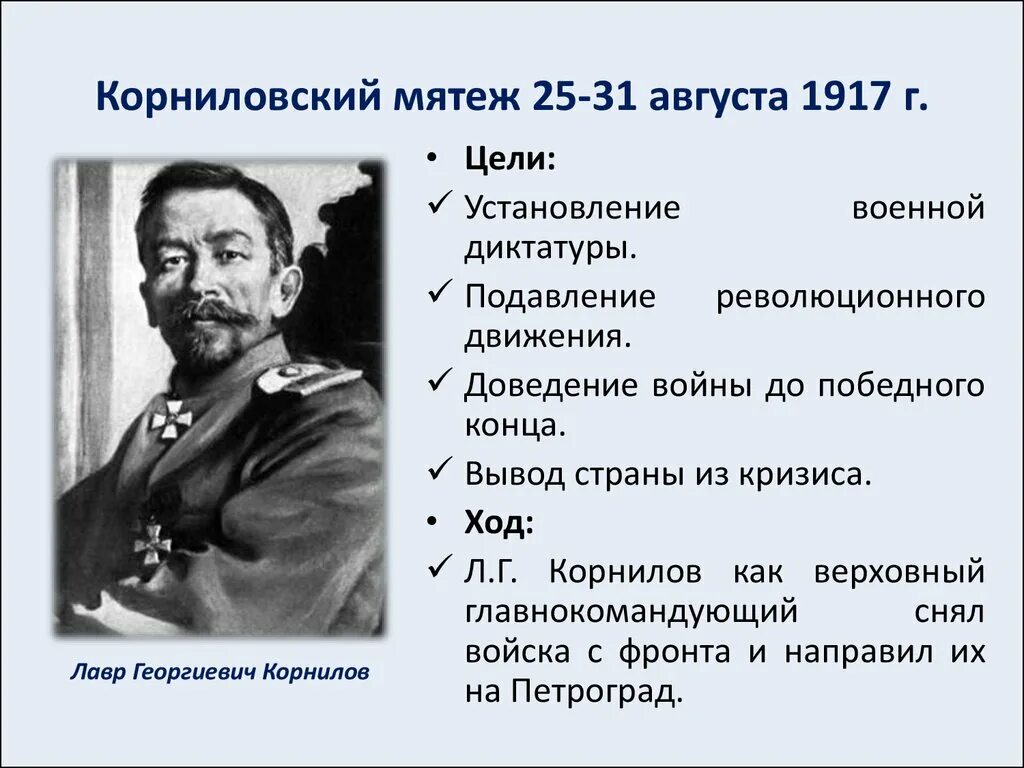 Мятеж 1917 года. Восстание Корнилова 1917. Мятеж Корнилова 1917. Корниловский мятеж 1917 причины итоги. Корниловский мятеж 25 31 августа 1917.