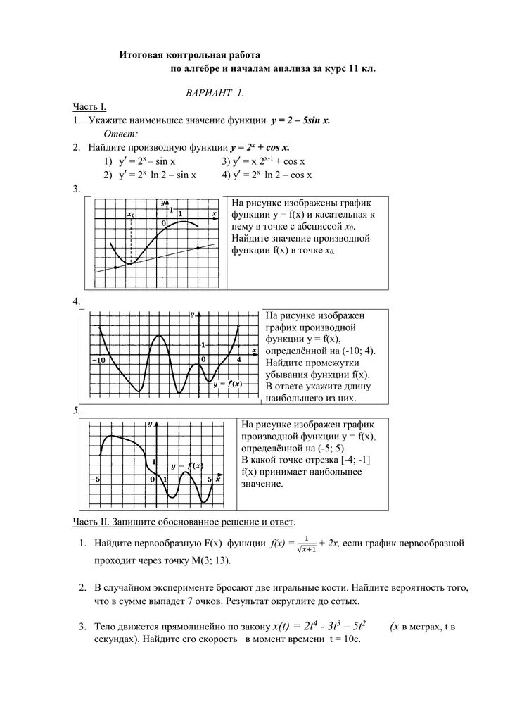 Итоговая контрольная работа по алгебре 11 класс. Контрольная работа 11 класс Алгебра производная. Контрольная работа по алгебре 11 класс производная. Годовые контрольные работы по алгебре 11. Итоговая контрольная математика 11 класс