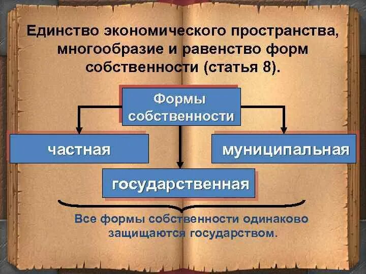 Многообразие форм собственности. Многообразие и равноправие форм собственности. Равенство форм собственности. Разнообразие видов собственности.