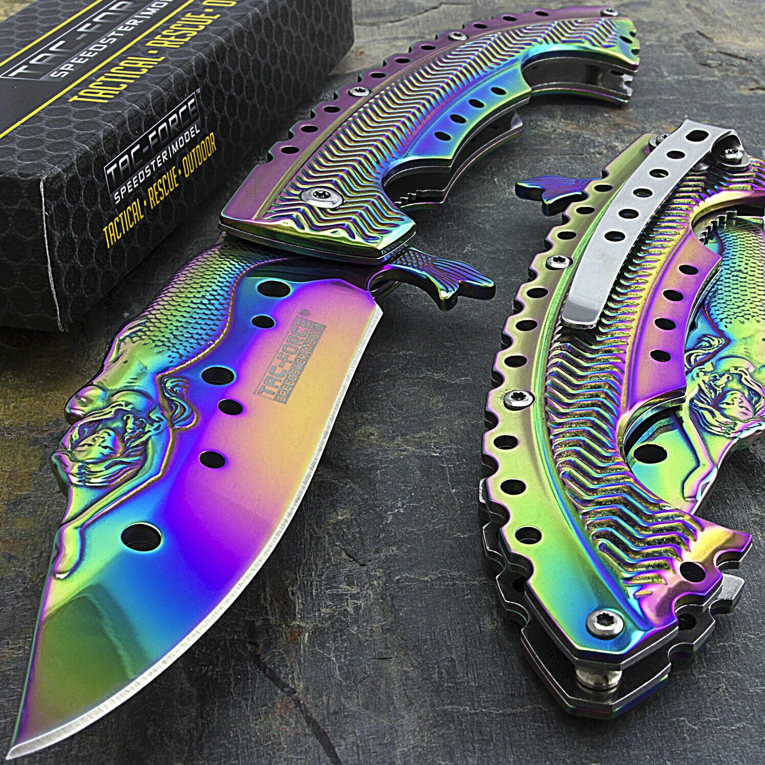 Нож хамелеон. Радужные ножи. Разноцветные ножи. Ножи радужные раскладные.