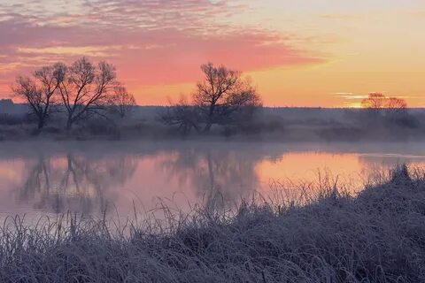 Поздняя осень утренний рассвет