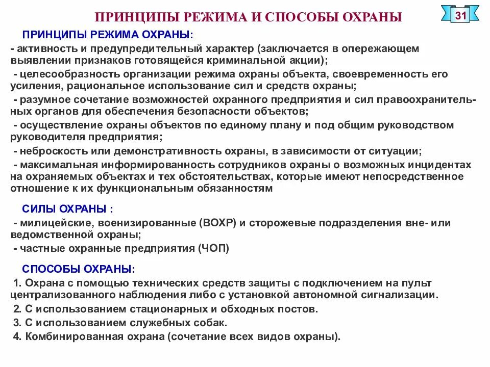 Способы организации охраны объектов. Методы организации режима охраны объекта. Принципы охраны объектов. Принципы организации охраны объектов.