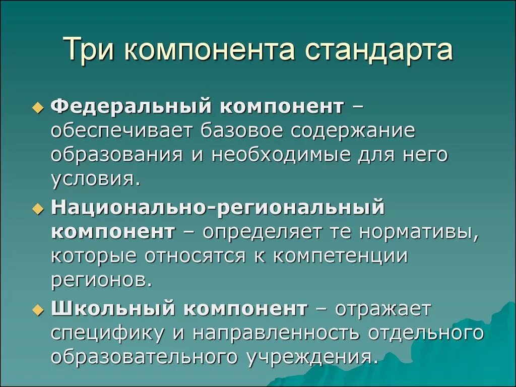 Учебный компонент школы. Компоненты стандарта образования. Школьный компонент стандарта образования это. Компоненты федерального государственного стандарта образования. Региональный компонент ФГОС.