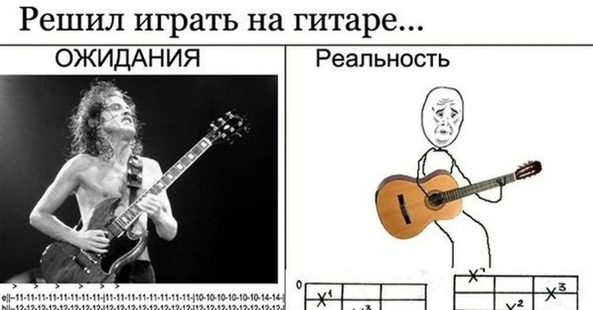 Играл на гитаре как мог
