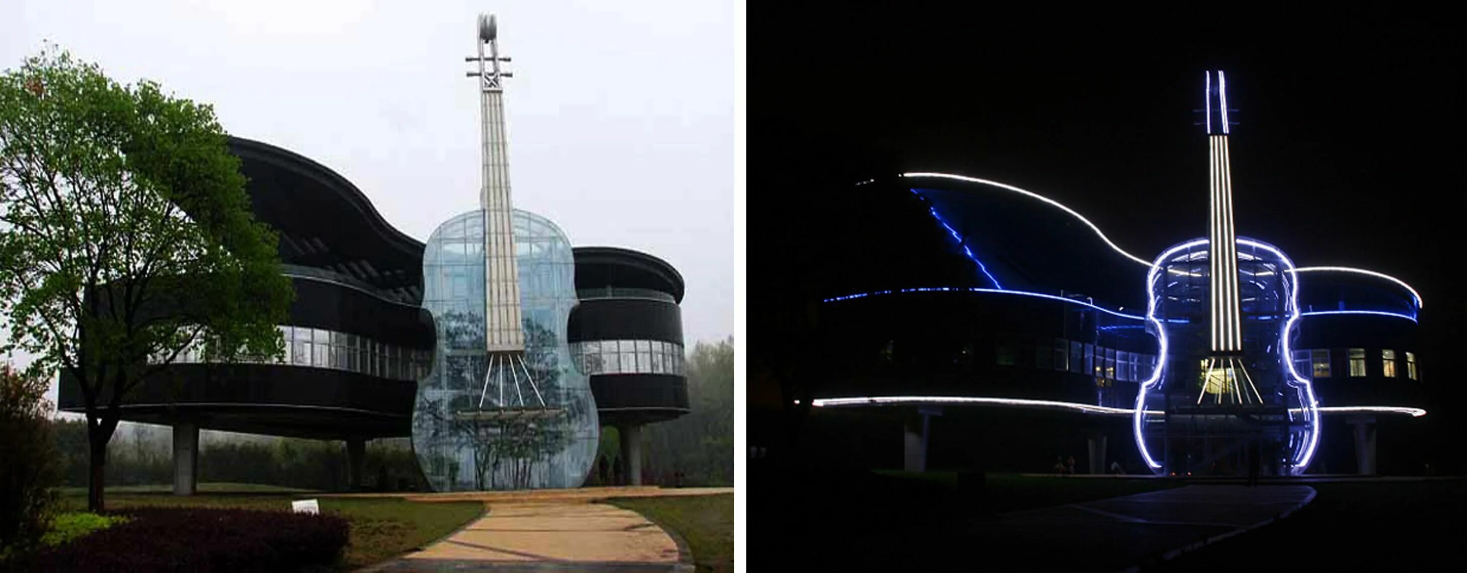 Выставочный центр Piano House, Хуайнань, Китай. Дом-рояль со скрипкой, Хуайнань, Китай. Музыкальное здание Хуайнань Китай Архитектор. Дом-рояль в провинции Аньхой, Китай.