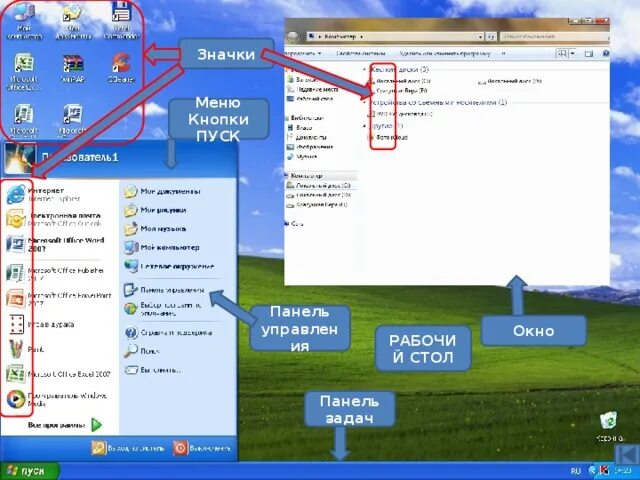 Windows 7 пуск панель управления. Кнопка меню пуск. Панель пуск XP. Строка снизу на рабочем столе.