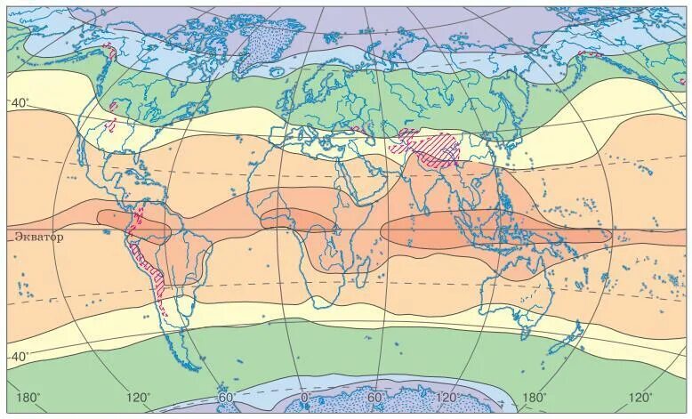 Лесная зона большую часть климатического пояса. Карта климат поясов.