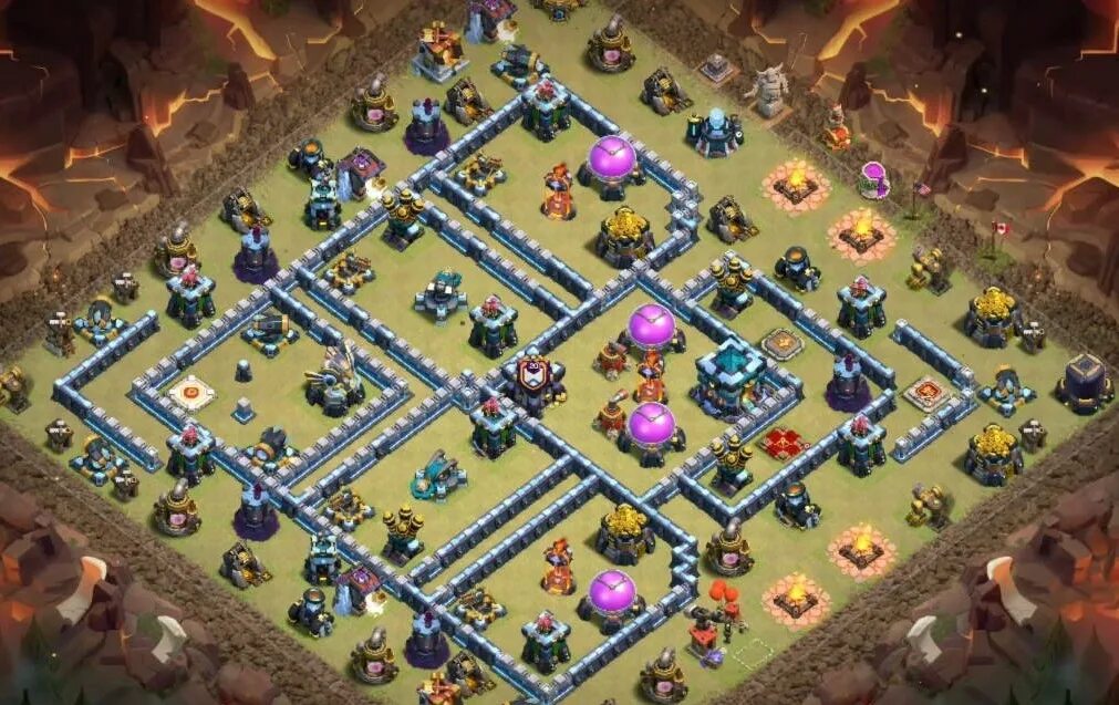 Clash of clans 14. Расстановка база тх13 Clash. Расстановка 13 ТХ клэш оф кланс. Планировка клеш оф кленс 11тх. Ратуша 12тх.