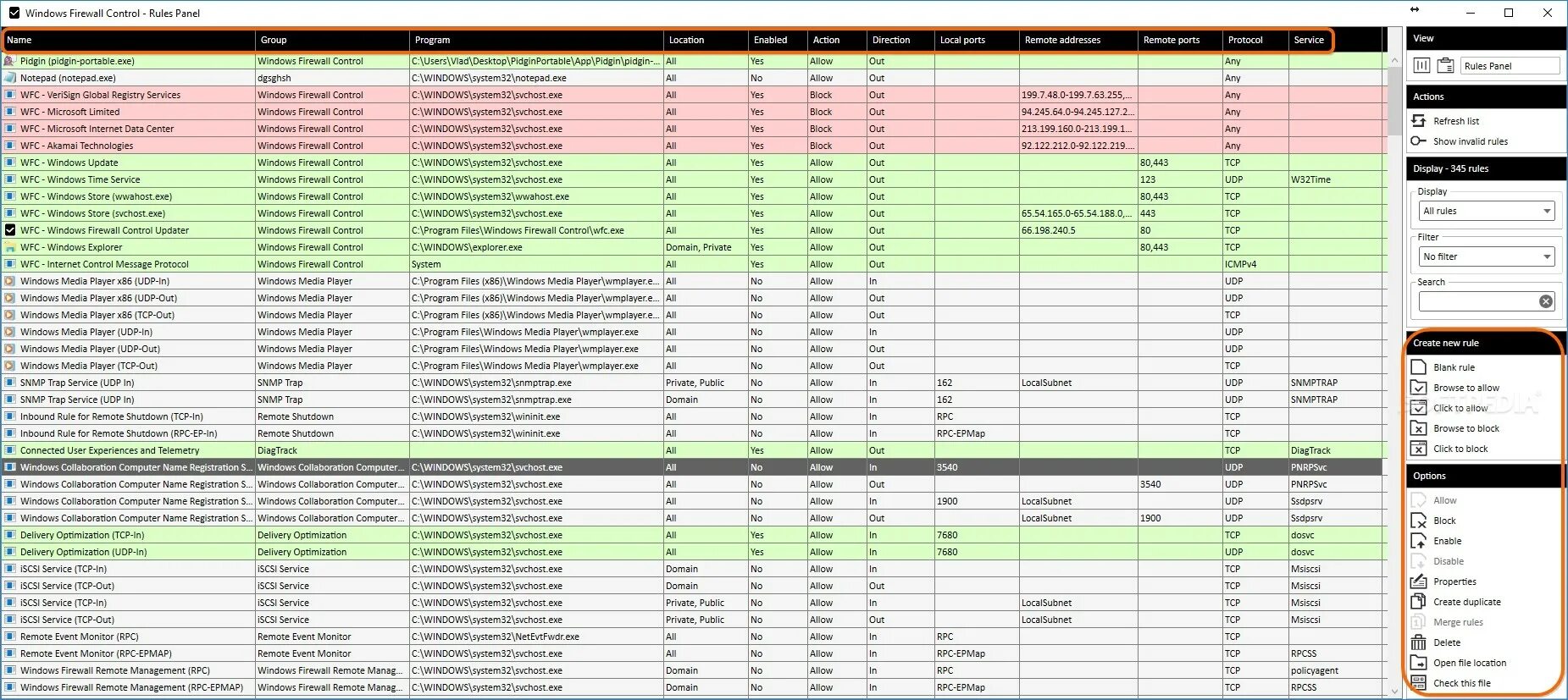 Список firewall