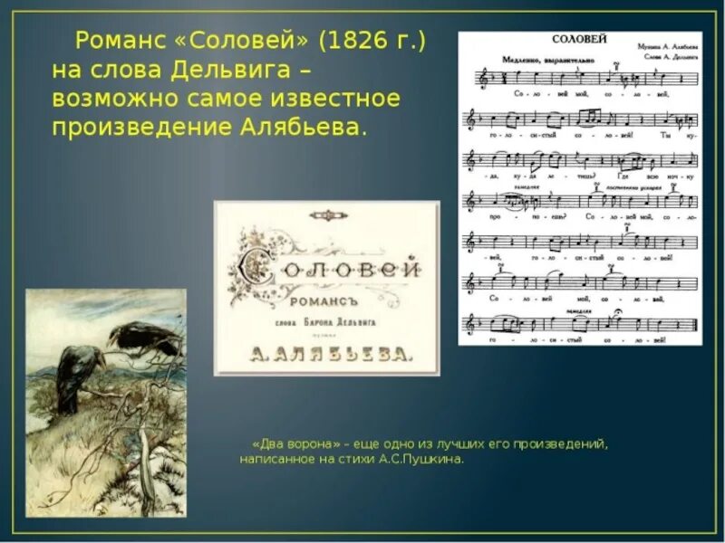 Произведение песни соловья. А Алябьев композитор Соловей. Романс Соловей. Романс Соловей Алябьев. История создания романса Соловей.