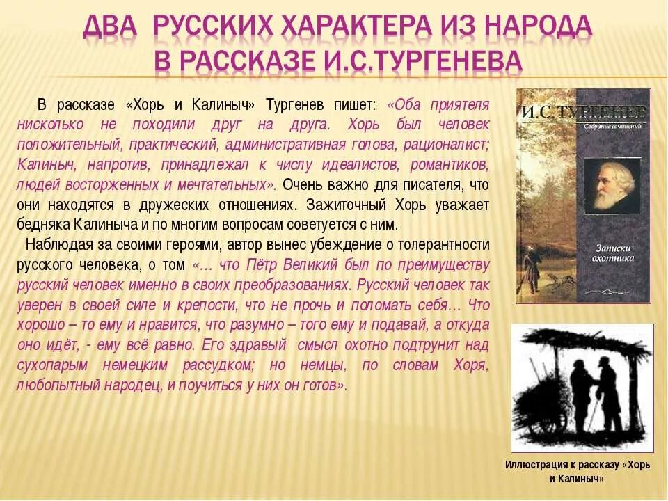 Характер Тургенева в хорь и Калиныч. Тургенев Записки охотника хорь и Калиныч. Хорь и Калиныч характеристика. Хорь и Калиныч характеры героев. Произведения авторского характера