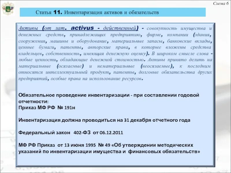 Финансовые обязательства инвентаризации рф. Порядок проведения инвентаризации активов и обязательств. Документы для проведения инвентаризации активов и обязательств. Методическая инструкция инвентаризация активов и обязательств. Положение об инвентаризации активов и обязательств организации..