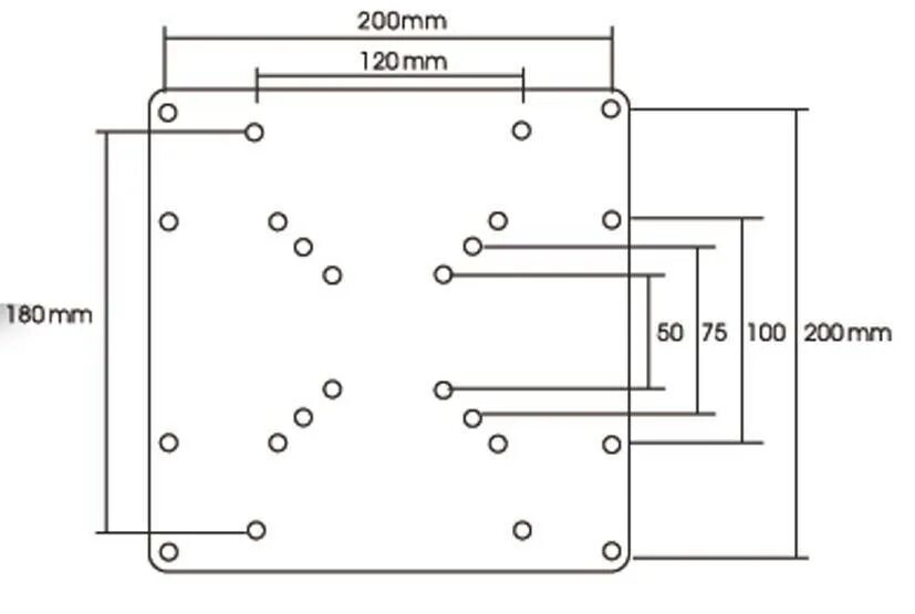 Размер крепежных отверстий. Стандарт VESA 200x100. VESA 200x200 схема. Стандарт крепления VESA 100 100 мм. Стандарт крепления VESA 200.