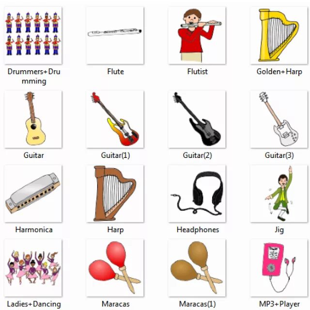 Musical instruments names