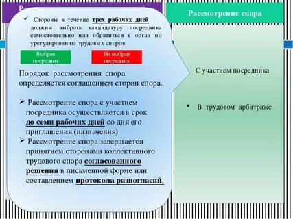 Рассмотрение коллективного спора