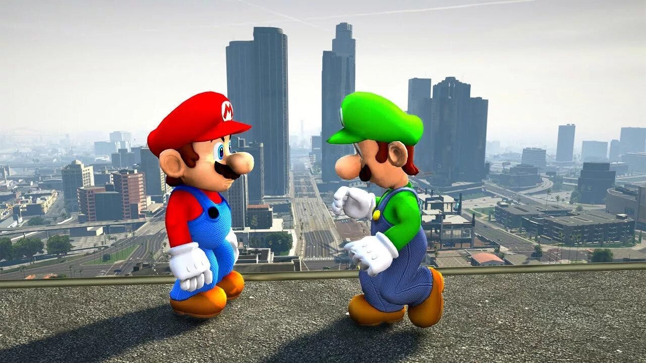 Марио в ГТА 5. Марио и Луиджи ГТА 5. Mario vs Luigi игра.