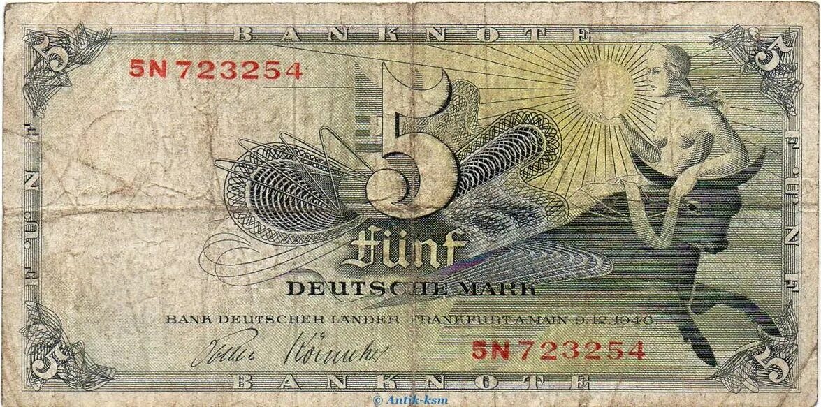 Купюры ФРГ марка. Купюры ФРГ 1948. Марка ФРГ банкноты 1948. Немецкие марки валюта.