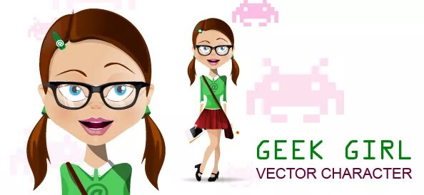 Character rules. Девушка-гик. персонаж девочка вектор. рисунок деловая девушка в очках. character ai логотип.