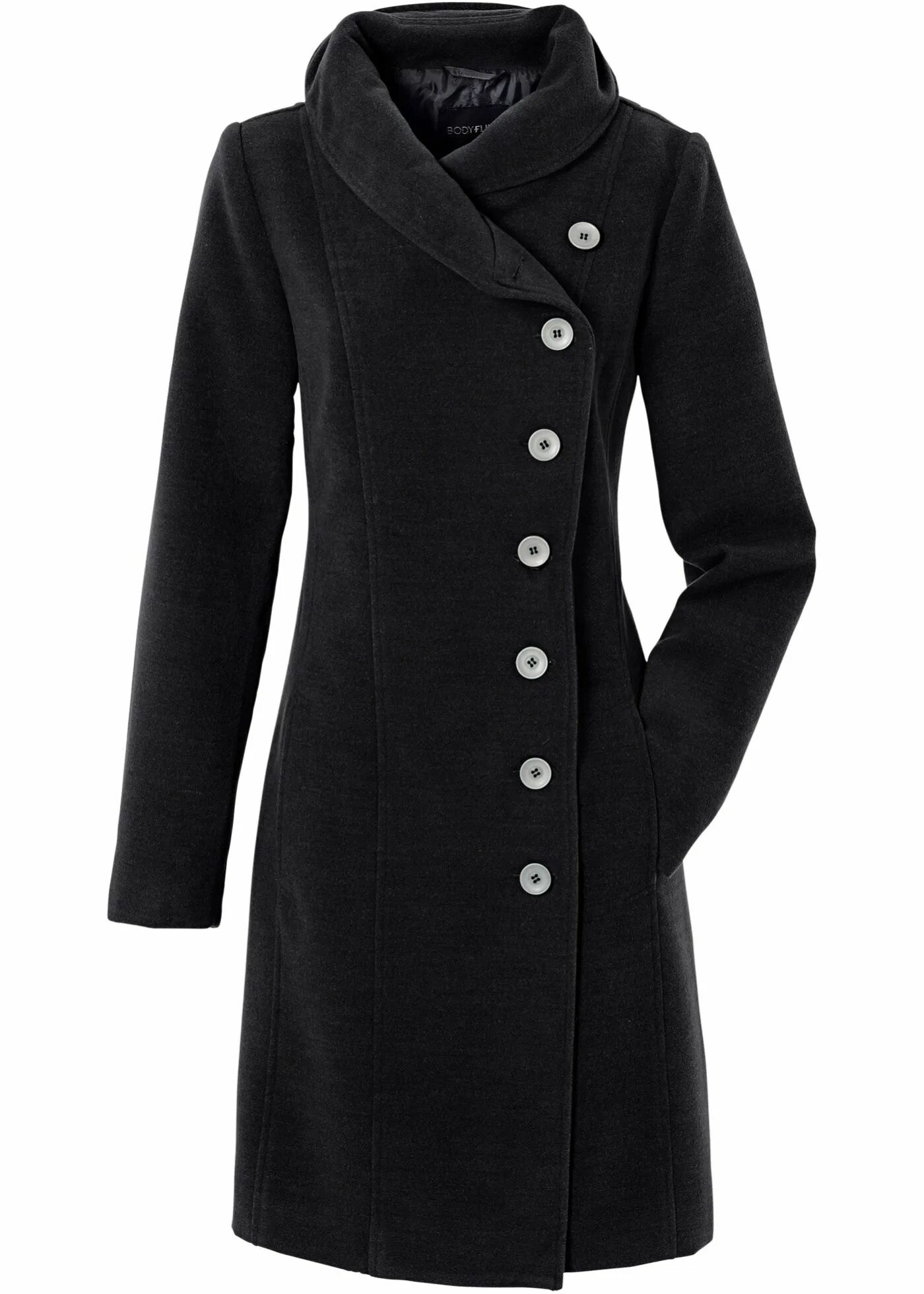 Пальто домино. Пальто. Женское пальто. Чёрное пальто женское. Черное полупальто женское.