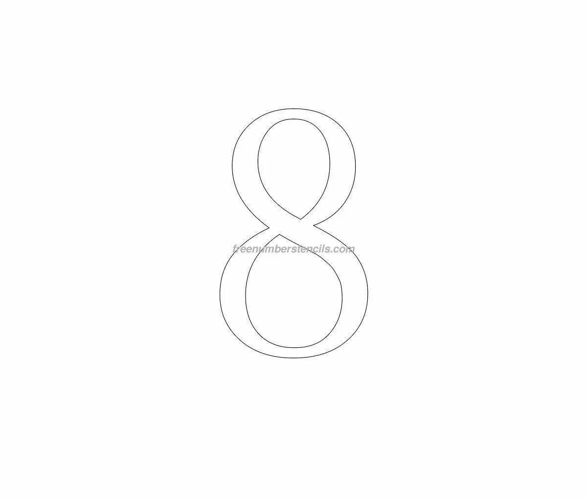 Шаблон 8 на лист а4. Трафарет цифры 8 для вырезания. цифра 8 маленькая. небольшие шаблоны восьмерки. контур цифры 8 для вырезания.