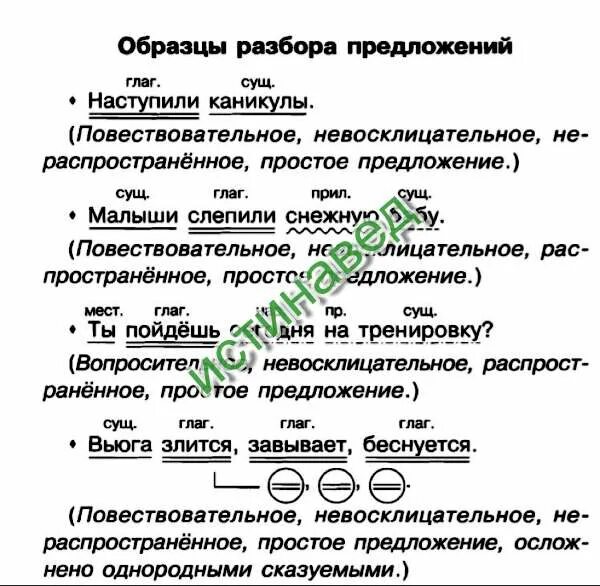 Разбор предложения услышал человек шум и сказал