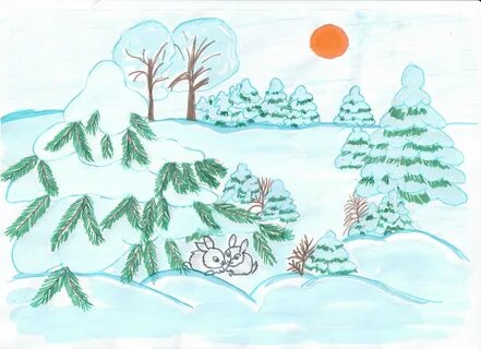 Рисунок зимы легко