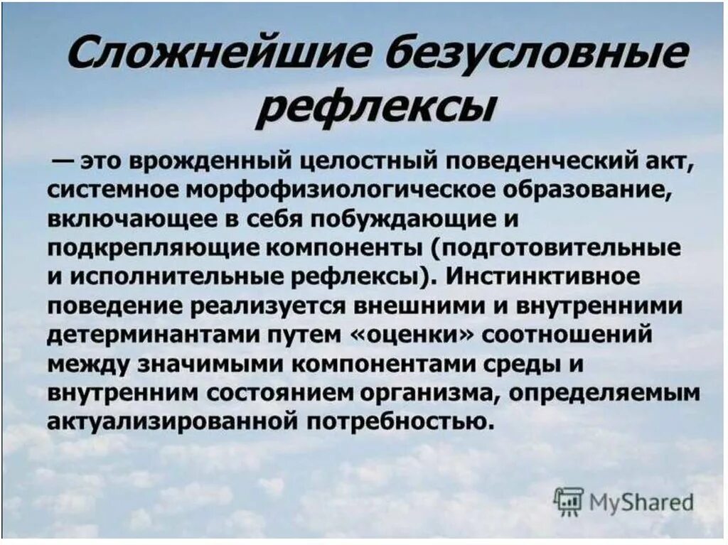 Расскажите о врожденных формах поведения безусловных рефлексах