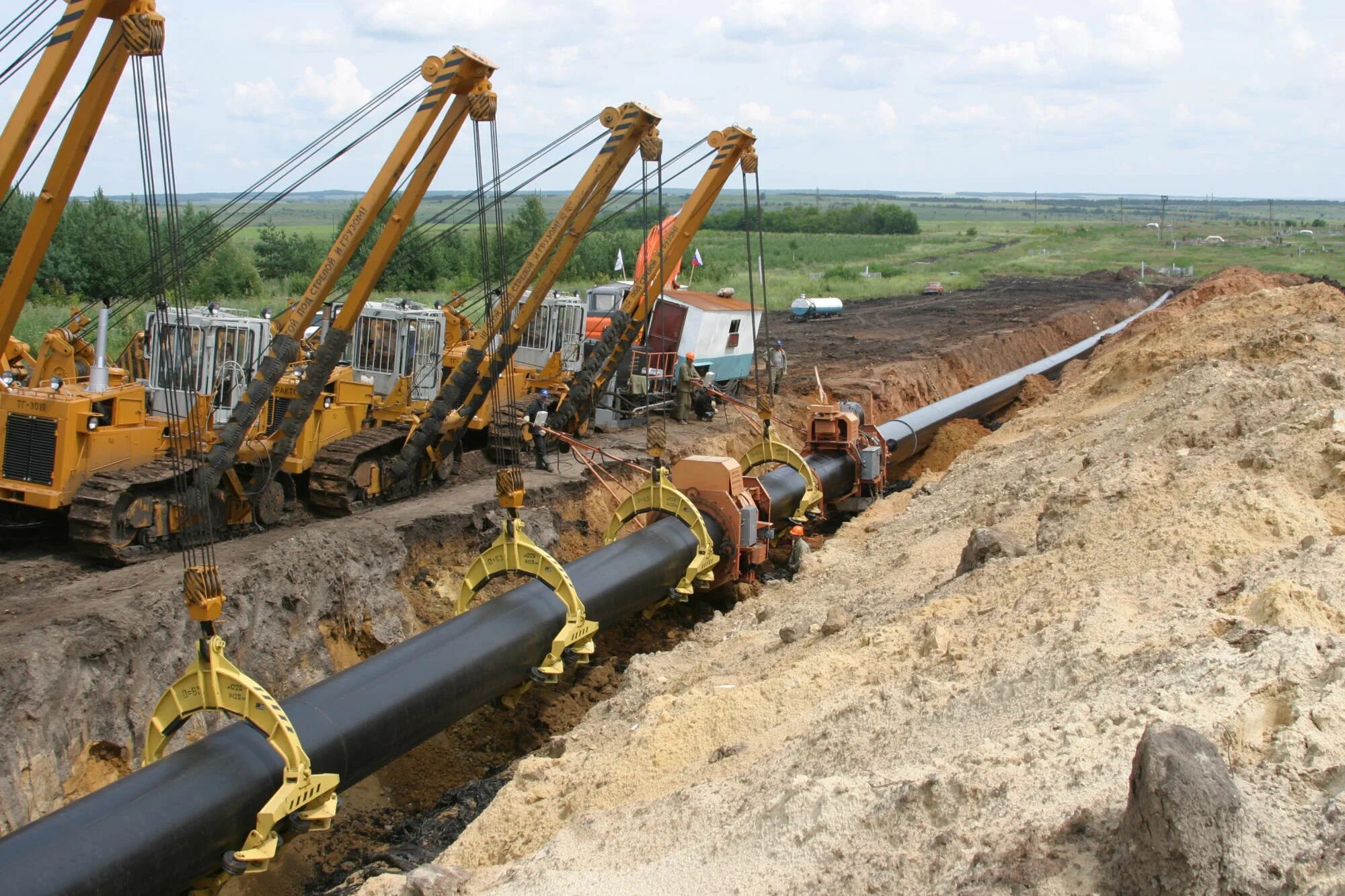 Строительство трубопровода газа. Северный поток - 2. Строительство трубопровода газа. Газопровод стройка. Укладка трубопровода.