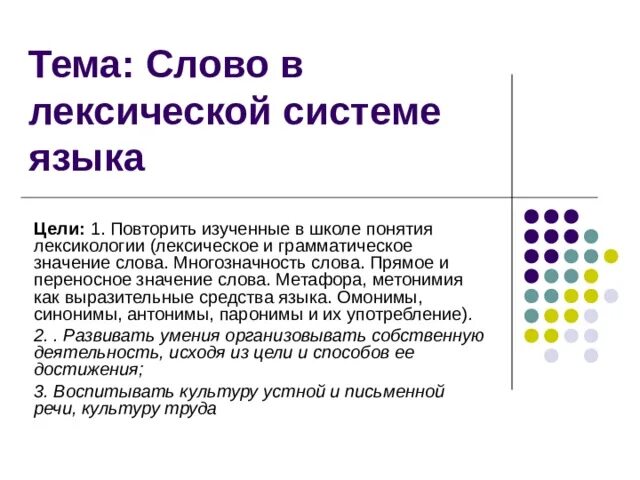 Система лексических значений слова