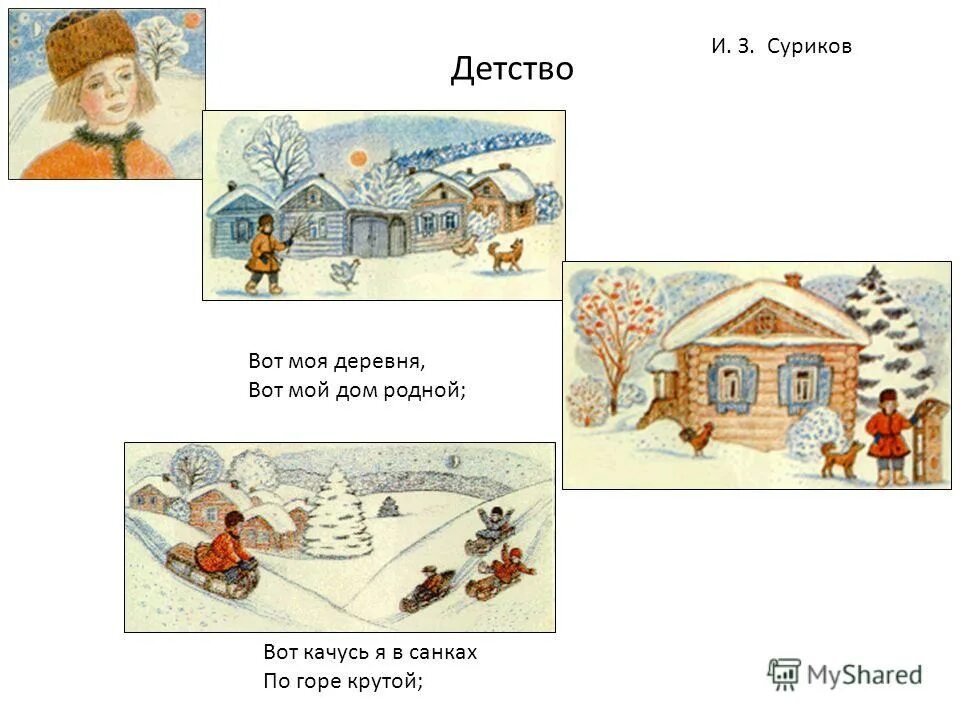 Стих вот моя деревня вот мой дом родной. Стихотворение Сурикова вот моя деревня. Вот моя деревня.... Суриков детство.