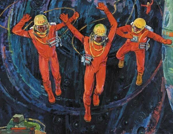 Подвиг человека в космосе. Леонтьев космонавт живопись. Космос в Советском искусстве. Советские картины про космос.