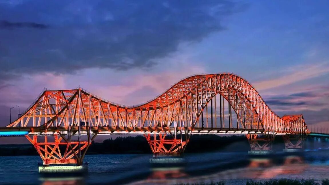 Сколько ушло металла на мост красный дракон. Ханты-Мансийск мост красный дракон. Мост через Иртыш в Ханты-Мансийске. Мост дракона Ханты Мансийск. Мост «красный дракон» в Ханты-Мансийске ночбю.