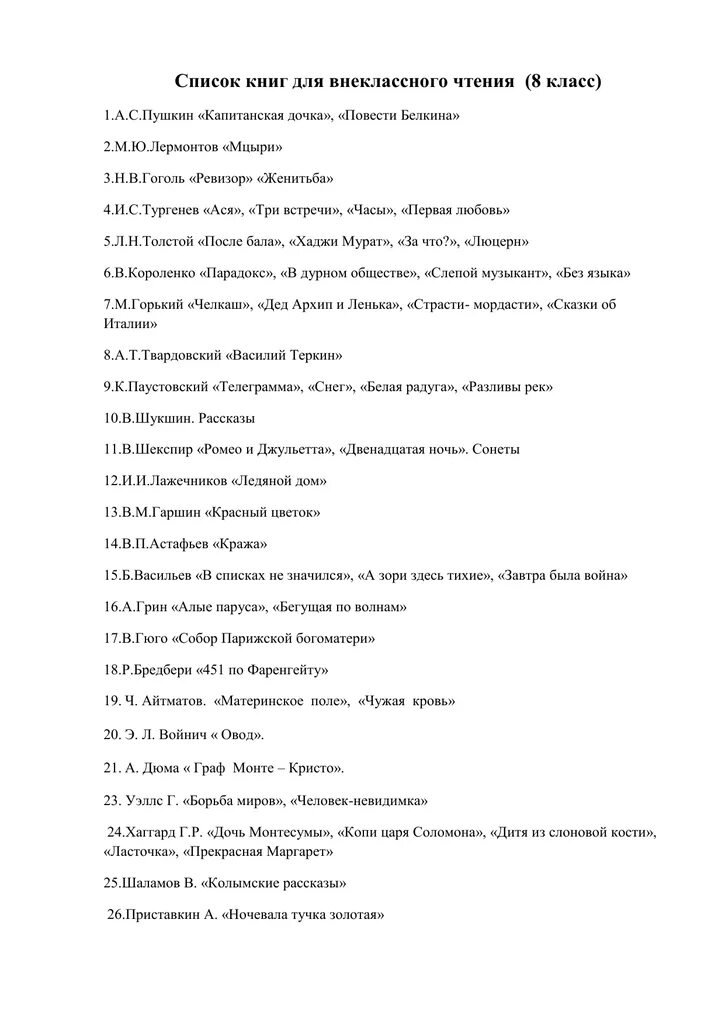 Список произведений 8 класса. Внеклассное чтение 8кл список литературы. Список чтения на лето для 8 класса Внеклассное чтение. Внеклассное чтение 8 класс список литературы. Внеклассное чтение 8 класс список литературы на лето.