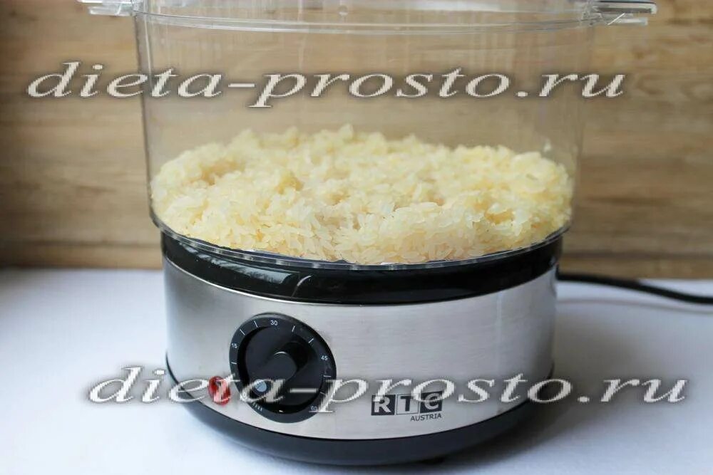 крупа salus. рис на пару. рис в кастрюле. увелка. рис под паром.