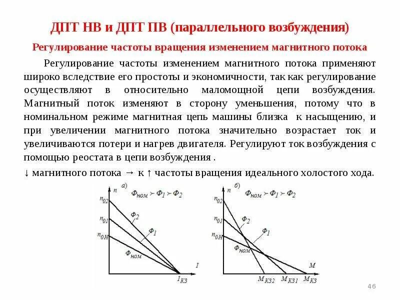 Регулирование скорости осуществляется. Регулирование магнитного потока ДПТ. Регулирование скорости ДПТ нв изменением потока. Регулирование скорости ДПТ нв изменением магнитного потока. Регулирование скорости эп с ДПТ изменением магнитного потока.