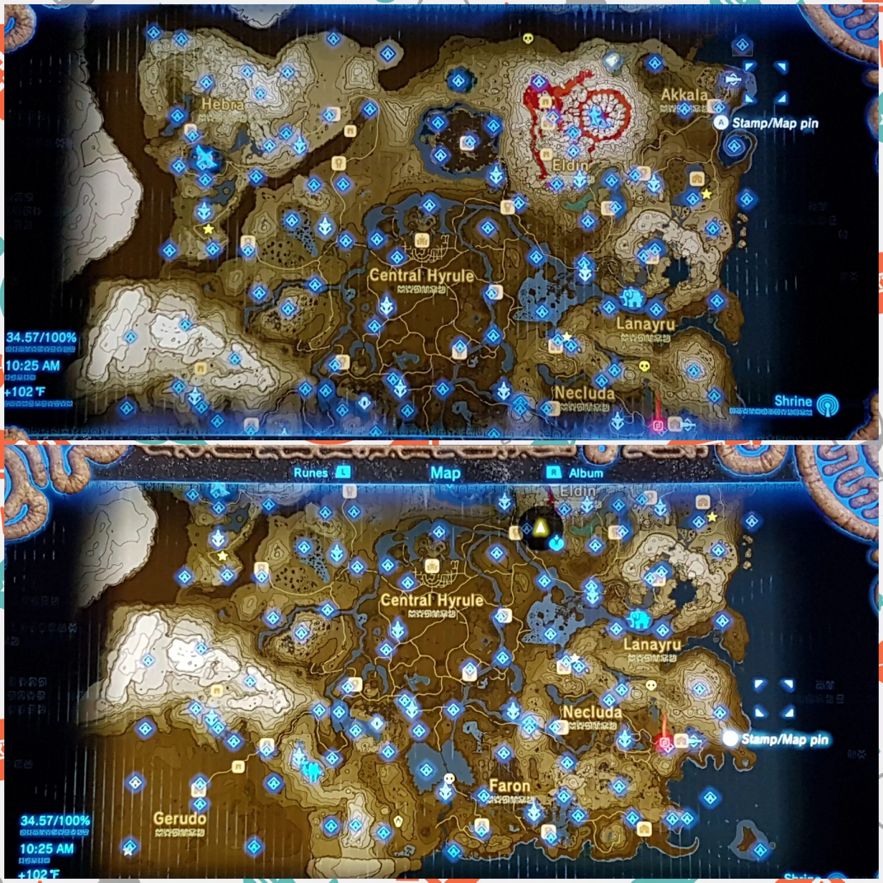 Zelda botw map. Breath of the Wild карта. The Legend of Zelda Breath of the Wild карта. Зельда воспоминания на карте.