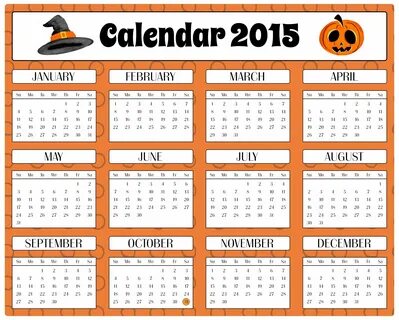 10 Best Halloween October 2015 Calendar Printable PDF for Free at Printablee