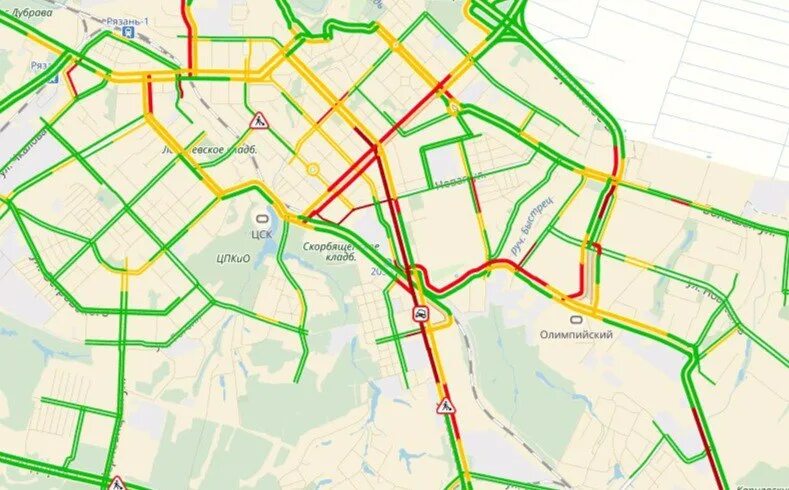 Транспортный коллапс Рязань. Пробки Рязань сейчас. Карта пробок город Рязань.