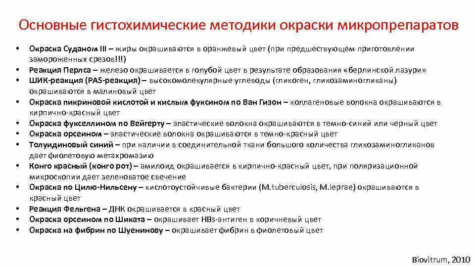 Этапы гистологических препаратов