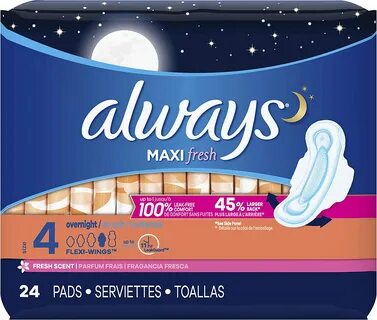 Always Maxi Sacramento Mall Overnight With Wings Fresh Count Pads Pack.