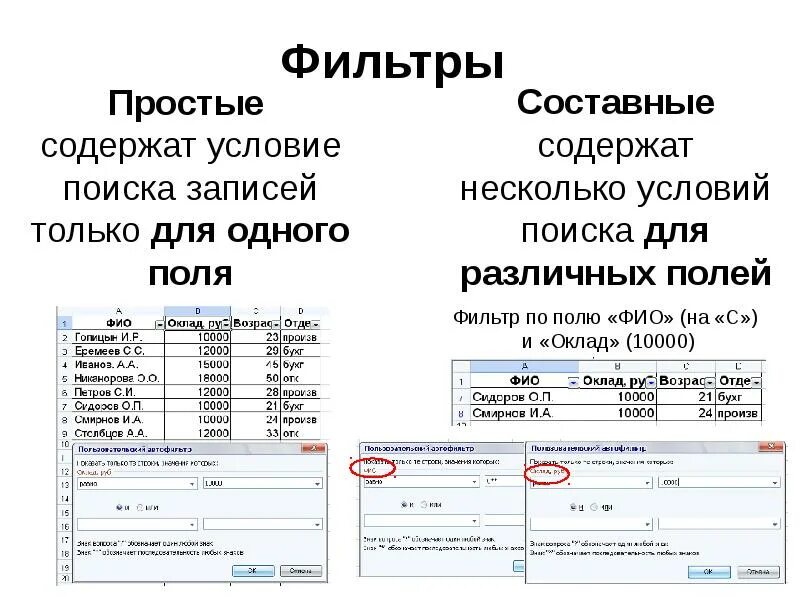 Фильтры в базах данных. Содержит несколько условий поиска для различных полей. простые фильтры это. простые фильтры это информатика. что такое фильтры бд в информатике.