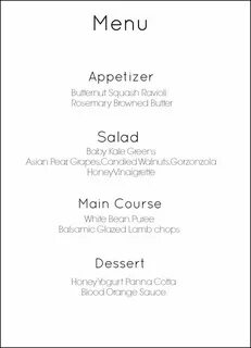 Four course meal