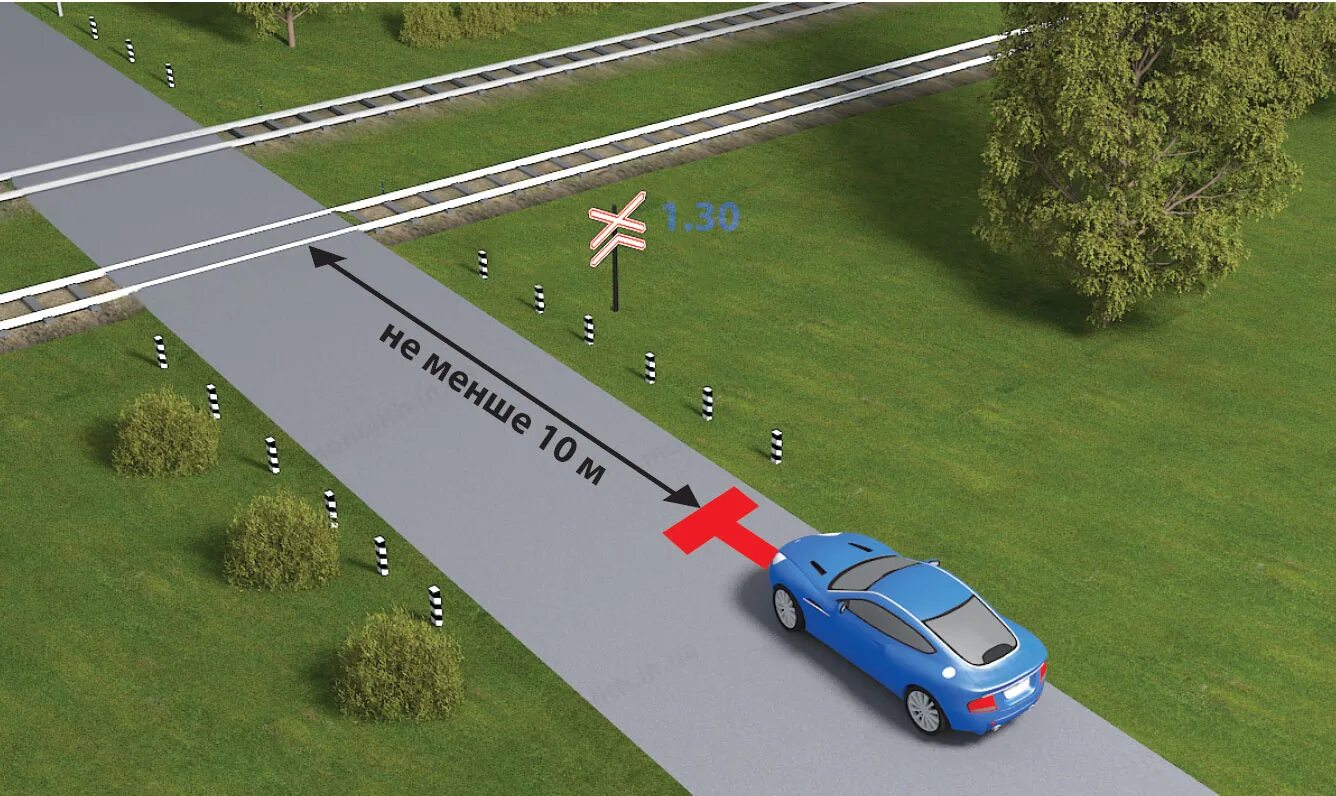 Правила остановки перед переездом. Движение через железнодорожные переезды. Остановка и стоянка перед железнодорожным переездом. Правило остановки перед ЖД переездом. 6 метров которую можно