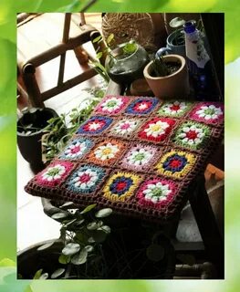 Квадратные сидушки крючком