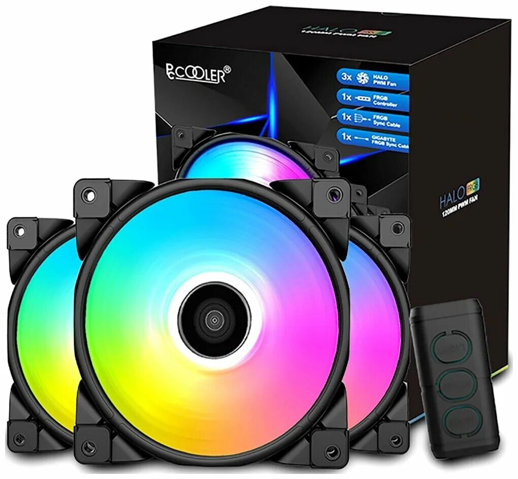 Вентилятор PCCOOLER Halo RGB. PCCOOLER Halo RGB Kit. PCCOOLER Halo RGB 3 Kit. PCCOOLER Halo FRGB Kit 3 in 1. Frgb кулер