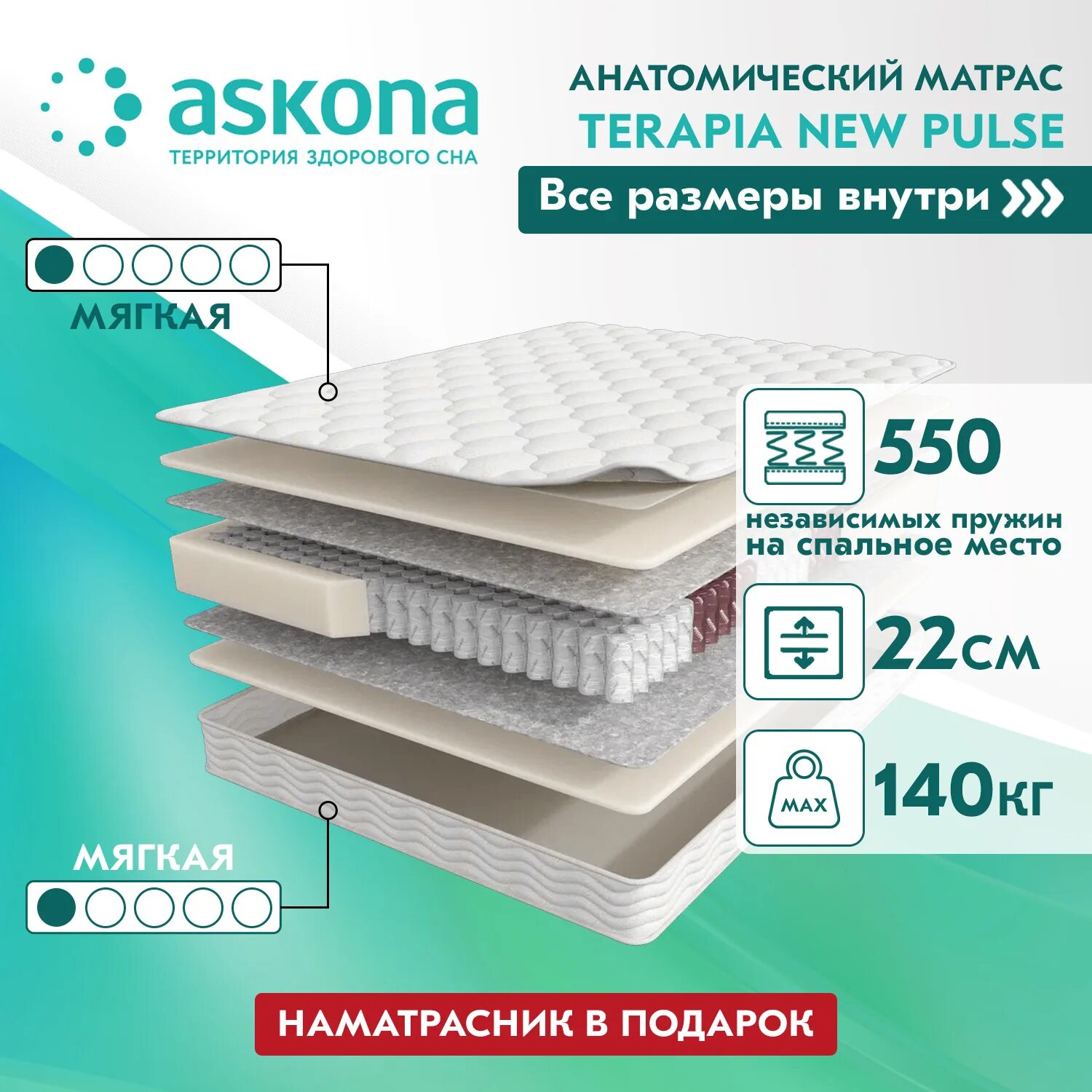 Матрас Askona terapia New Pulse. Матрас 200*160 Askona terapia New Pulse. Askona terapia New Pulse. Матрас Аскона terapia New 180х200.