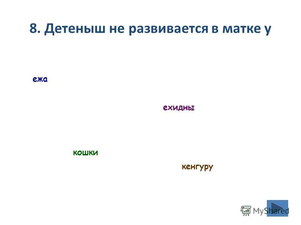 Тест по теме млекопитающие 7 класс биология