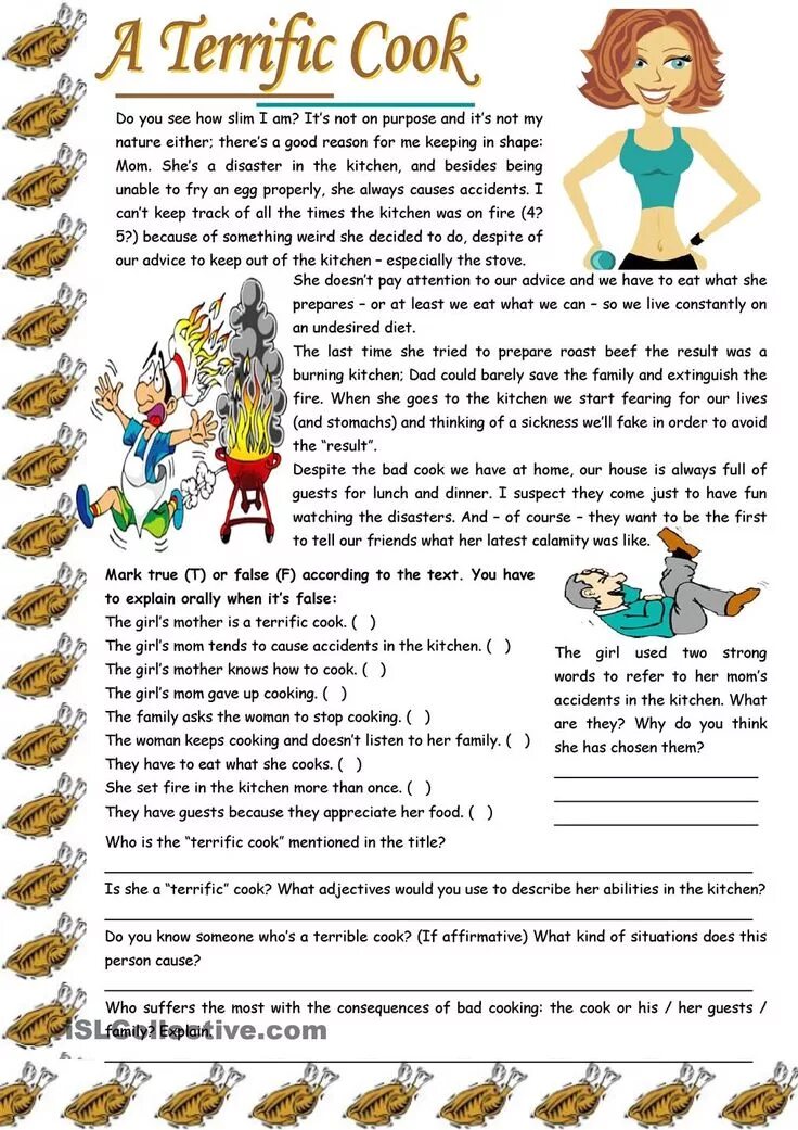 Тексты Worksheets. Worksheets чтение. Текст на английском для чтения Worksheets. Reading Comprehension английский. Cook текст